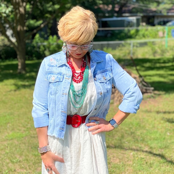 Kancan Distressed Light-wash Denim Jacket - Picture 4 of 4